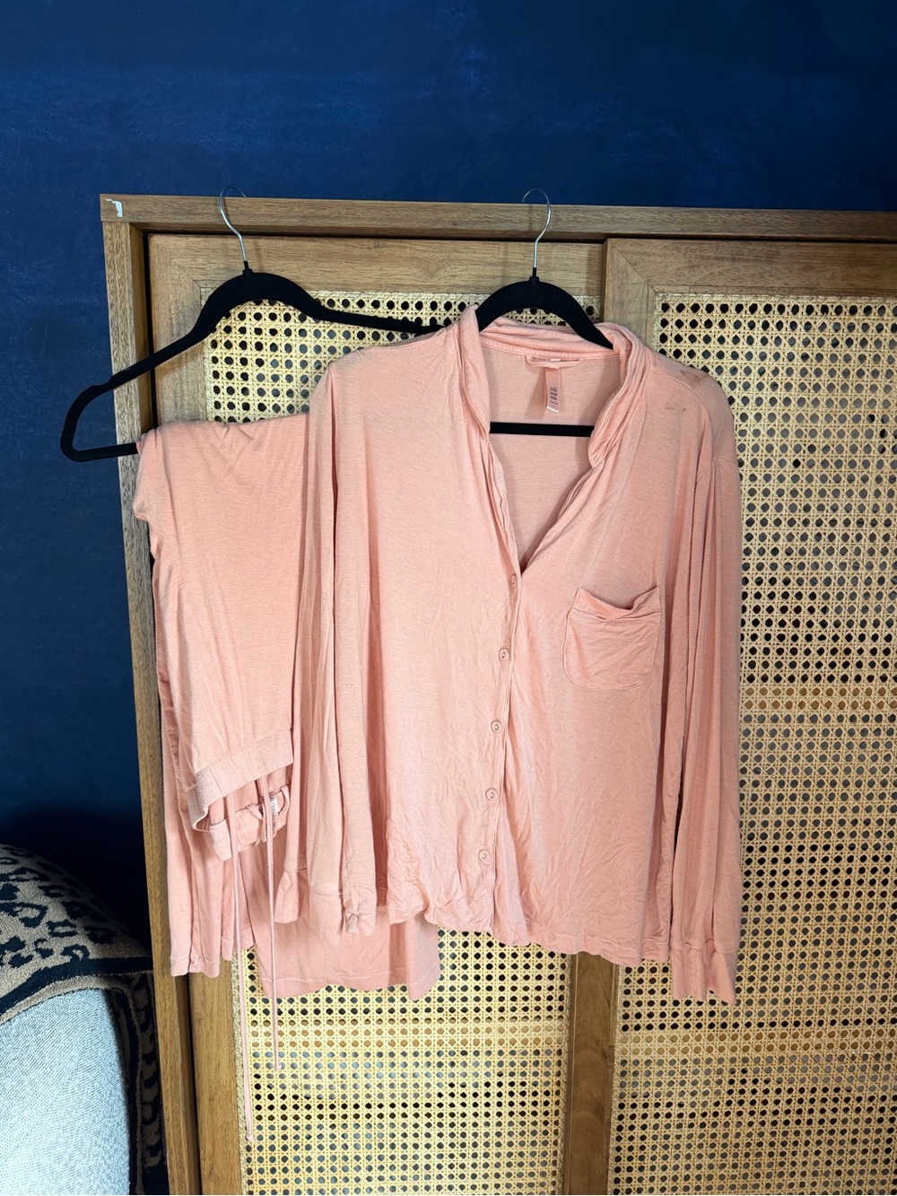 SKIMS Peach Button-Front Pajama Set